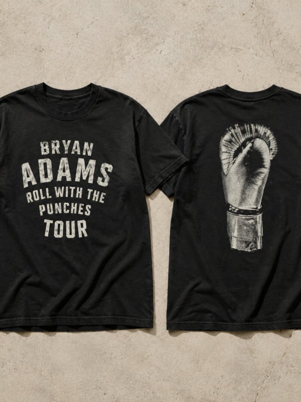 Bryan Adams Roll With The Punches Tour 2026 Double-Sided Black T-Shirt